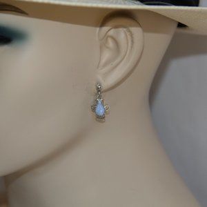 Vintage Sterling Silver Blue Opalescent Earrings